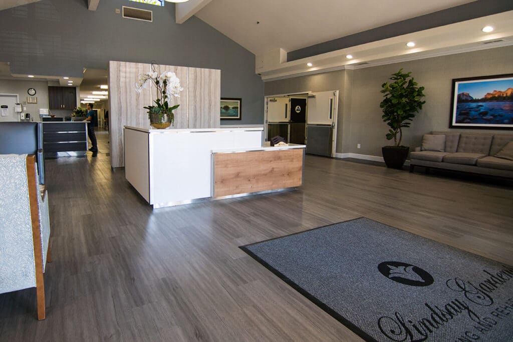 View of reception desk